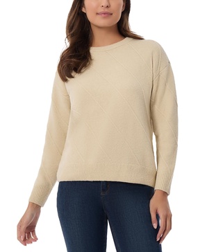 Petite Diagonal Knit Crewneck Sweater