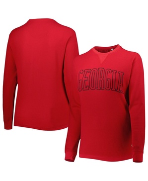 Women's Red Georgia Bulldogs Surf Plus Size Southlawn Waffle-Knit Thermal Tri-Blend Long Sleeve T-shirt