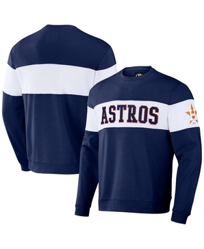 Men's Darius Rucker Collection by Navy Houston Astros Stripe Pullover Sweatshirt