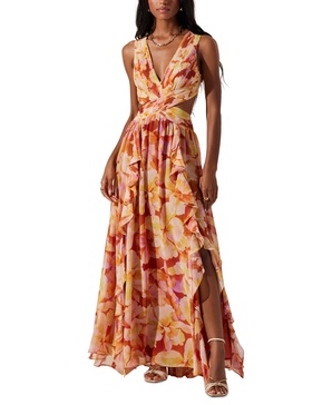 Women's Noya Floral Cut-Out Lace-Back Maxi Dress