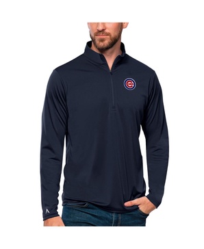 Men's Navy Chicago Cubs Tribute Quarter-Zip Pullover Top