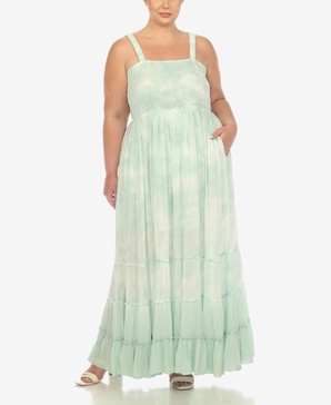 Plus Size Smocked Ruffle Maxi Dress