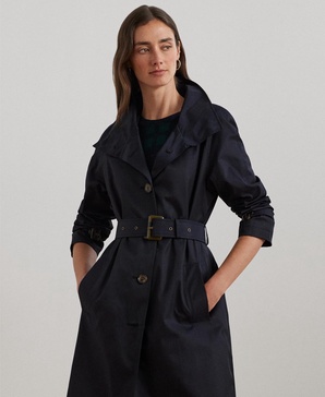 Women's Stand-Collar Maxi Trench Coat