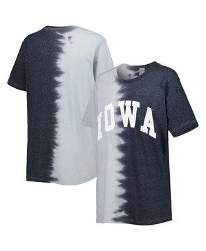 Women's Black Iowa Hawkeyes Find Your Groove Split-Dye T-shirt