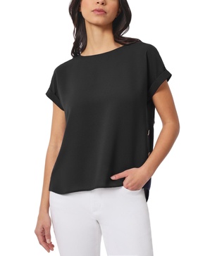 Women's Short-Sleeve Button-Detail Top