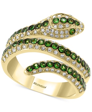 EFFY® Tsavorite (1/2 ct. t.w.) & Diamond (3/8 ct. t.w.) Snake Ring in 14k Gold