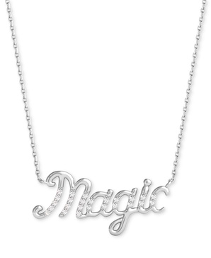 Enchanted Disney Fine Jewelry Diamond Magic Jasmine Pendant Necklace (1/10 ct. t.w.) in Sterling Silver, 16" + 2" extender