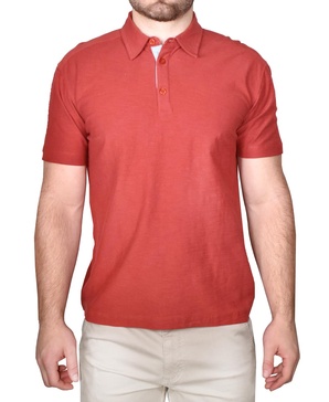 Men's Garment-Dyed Slub Knit Polo