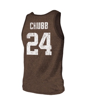 Men's Threads Nick Chubb Heathered Brown Cleveland Browns Name and Number Tri-Blend Tank Top