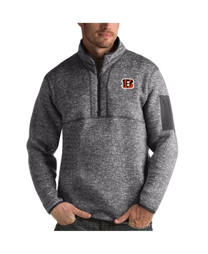 Men's Charcoal Cincinnati Bengals Fortune Quarter-Zip Pullover Sweatshirt