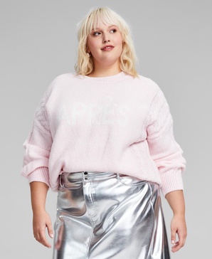 Trendy Plus Size Après Cable-Knit Sweater, Created for Macy's