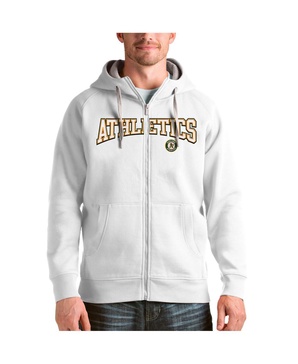 Men's White Oakland Athletics Team Logo Victory Full-Zip Hoodie