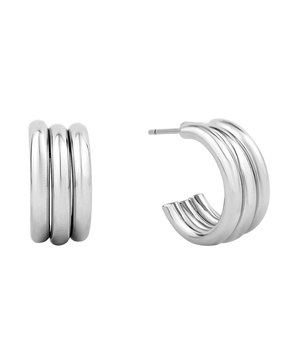 Silver-Plated or 18K Gold-Plated C Hoop Earring