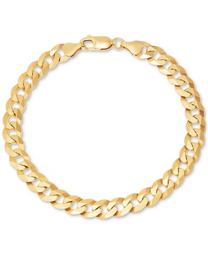 Men's Curb Link Chain Bracelet in 18k Gold-Plated Sterling Silver or Sterling Silver