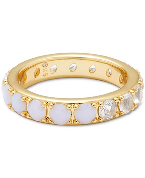 14k Gold-Plated Mixed Stone Band Ring