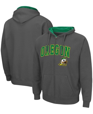 Men's Charcoal Oregon Ducks Arch Logo 3.0 Full-Zip Hoodie