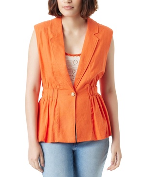 Women's Lester Smocked-Waist Peplum Vest