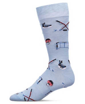 Men's Hockey Loving Rayon from Bamboo Blend Novelty Crew Socks