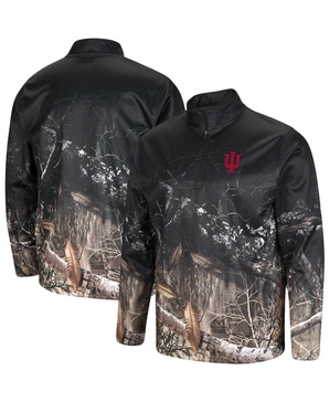 Men's Black, Realtree Camo Indiana Hoosiers Creek Quarter-Zip Jacket