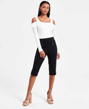 Women's Double-Zip Ponté-Knit Capri Pants, Exclusively at Macy's  