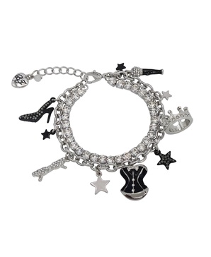 Faux Stone Midnight Magic Corset Charm Bracelet