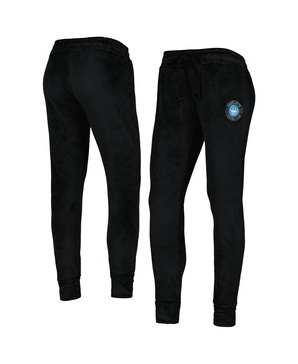 Women's Black Charlotte FC Intermission Velour Cuffed Pants