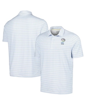 Men's White WGC-Dell Technologies Match Play Islander Feed Striped Polo Shirt