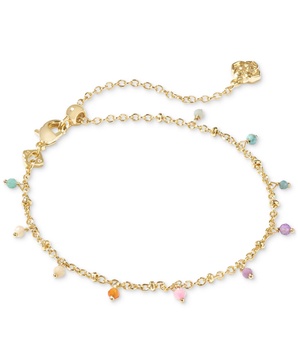 14k Gold-Plated Multi-Gemstone Bead Slider Bracelet 