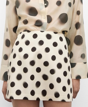 Women's Polka-Dot Satin Mini-Skirt