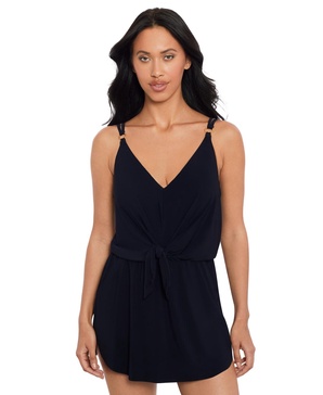 Women's Tie-Front V-Neck Cover-Up One-Piece