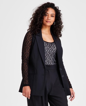 Petite Button-Front Sleeveless Blazer, Created for Macy's