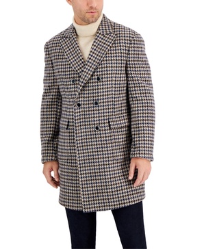 Men's Wool Slim-Fit Double-Breasted Overcoat 