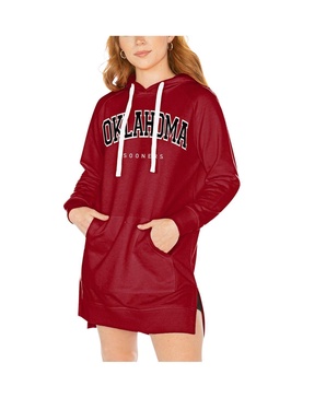 Women's Crimson Oklahoma Sooners Take a Knee Raglan Hooded Sweatshirt Dress