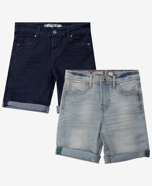 Big Boys Roll-Up Denim Shorts 2-Pack