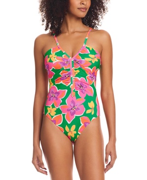 Women's Shirred-Front One-Piece Swimsuit