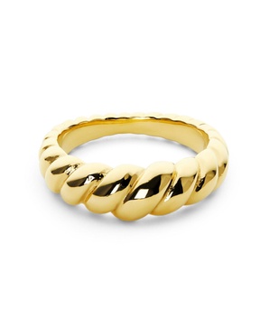 - Gold Twist Ring - Rope Slim