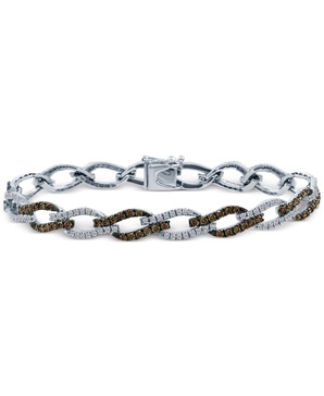 Chocolate Diamond (1-3/4 ct. t.w.) & Vanilla Diamond (3/4 ct. t.w.) Open Link Bracelet in 14k White Gold