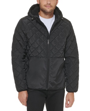 Men's Diamond Quilted Hooded Jacket