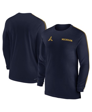 Men's Michigan Wolverines 2024 Sideline Coach UV Performance Long Sleeve T-Shirt