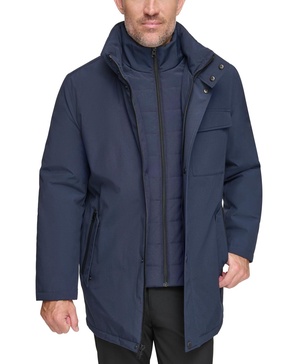 Men's Harcourt Car Coat with an Attached Self Fabric Bib