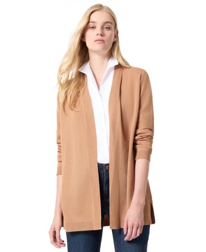 Petite Open-Front Long-Sleeve Cardigan 