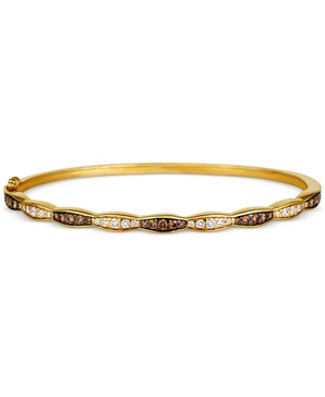 Nude Diamond & Chocolate Diamond Scalloped Bangle Bracelet (7/8 ct. t.w.) in 14k Gold