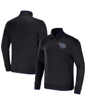 Men's NFL x Darius Rucker Collection by Black Tennessee Titans Logo Quarter-Zip Top