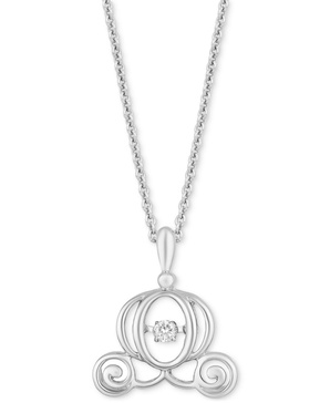 Diamond Cinderella Carriage 18" Pendant Necklace (1/20 ct. t.w.) in Sterling Silver