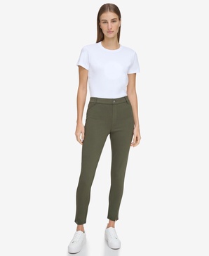 Women's Pull On Ponte Pants with Twisted Seams