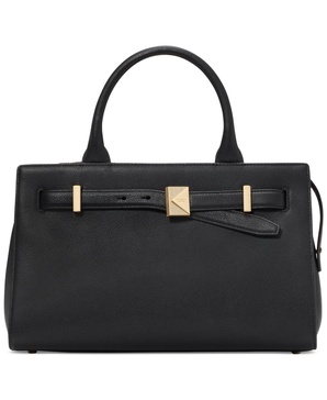 Deco Pebbled Leather Satchel Bag