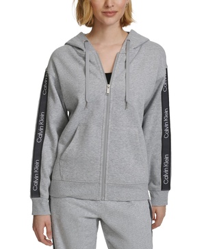 Women's Fleece Logo Stripe Full Zip Hoodie