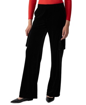 Women's High Rise Velvet Cargo Pants