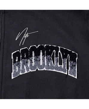 Men's Black Brooklyn Nets Hometown Mock Neck Full-Zip Track Jacket