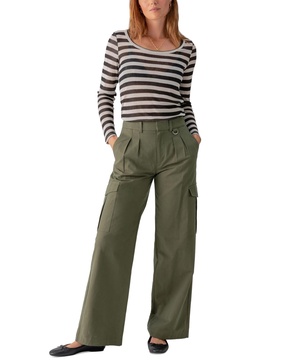 Women's Frankie Wide-Leg Pleated Cargo Pants